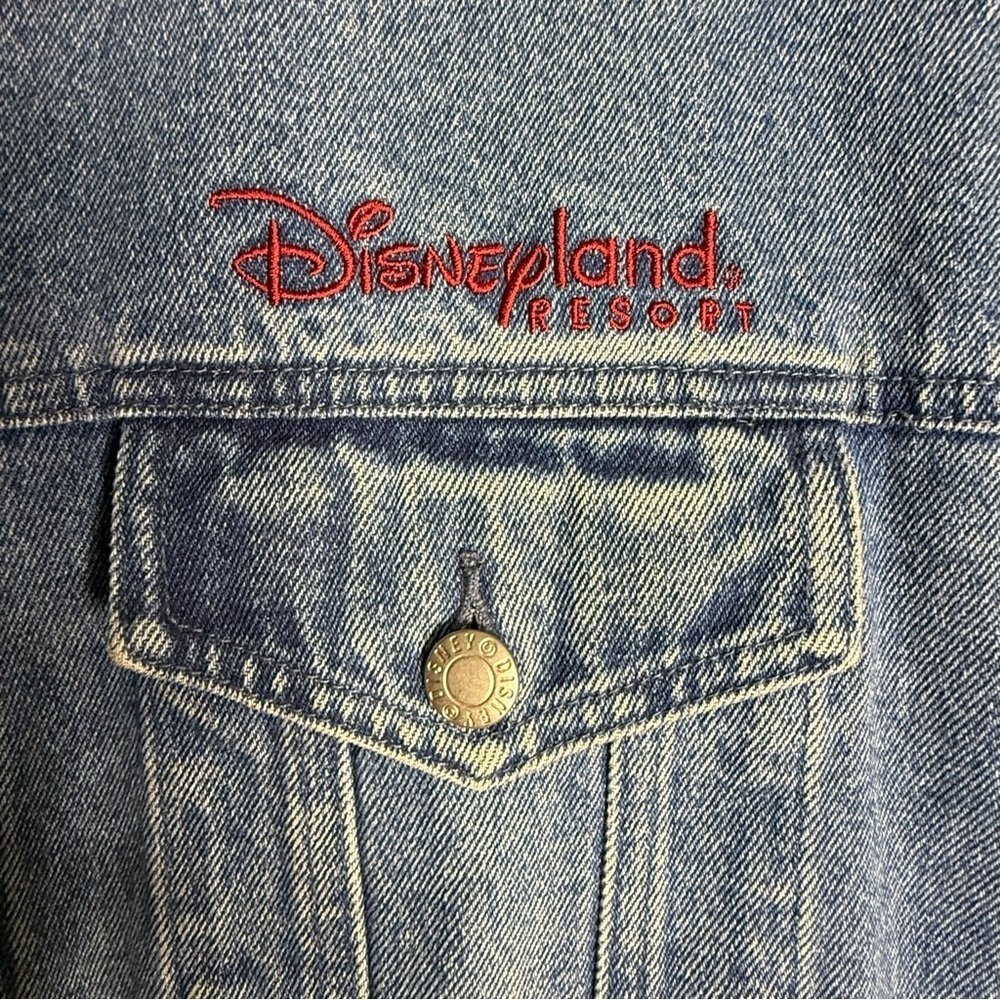 Disneyland Resort Vintage American Flag Mickey Mouse Oversized Jean Jacket Sz L - Picture 4 of 9